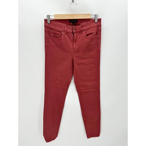Ann Taylor Performance Red Cotton Blend Stretch Skinny Jeans Women's Size 2 - Picture 1 of 8